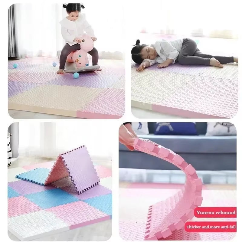 30*30Cm Thicken Sports Gym Mat Protection EVA Leaf Grain Floor Mats Yoga Fitness Non-Slip Splicing Rugs Shock Room