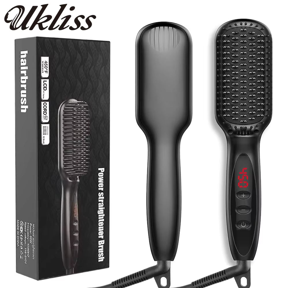 Heating Straightening Comb Hair Straightener Brush Men Quick Beard Straightener Brush Beard Comb Styling Iron Smoothing Comb