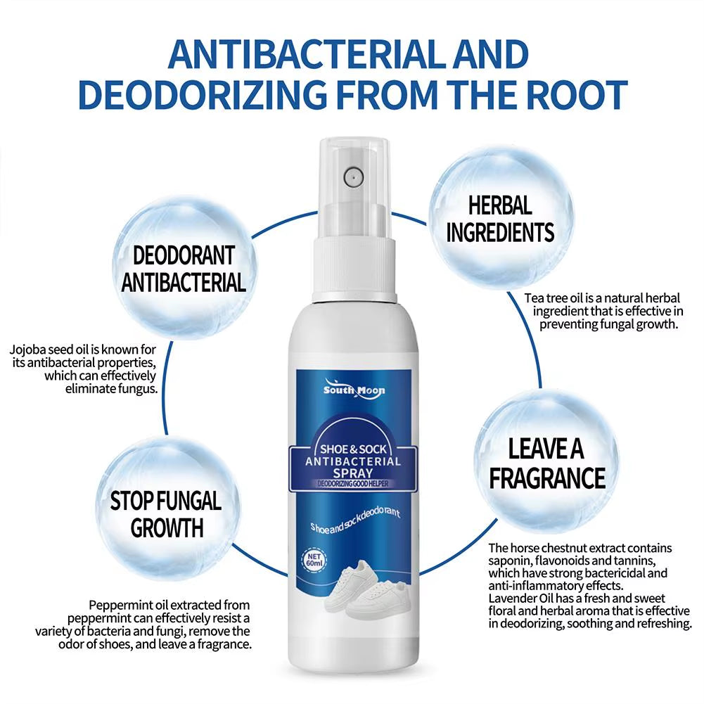 60Ml Antibacterial Spray for Shoe Foot Odor Shoes Stink Freshener Socks Odor Remover Spray Refresh Antiperspirant Health Care
