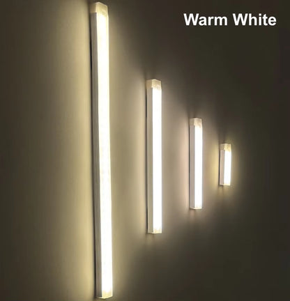 Motion Sensor LED Night Light USB Rechargeable Bedside Lamp Wireless Portable Cabinet Tube Light for Wardrobe Staircase