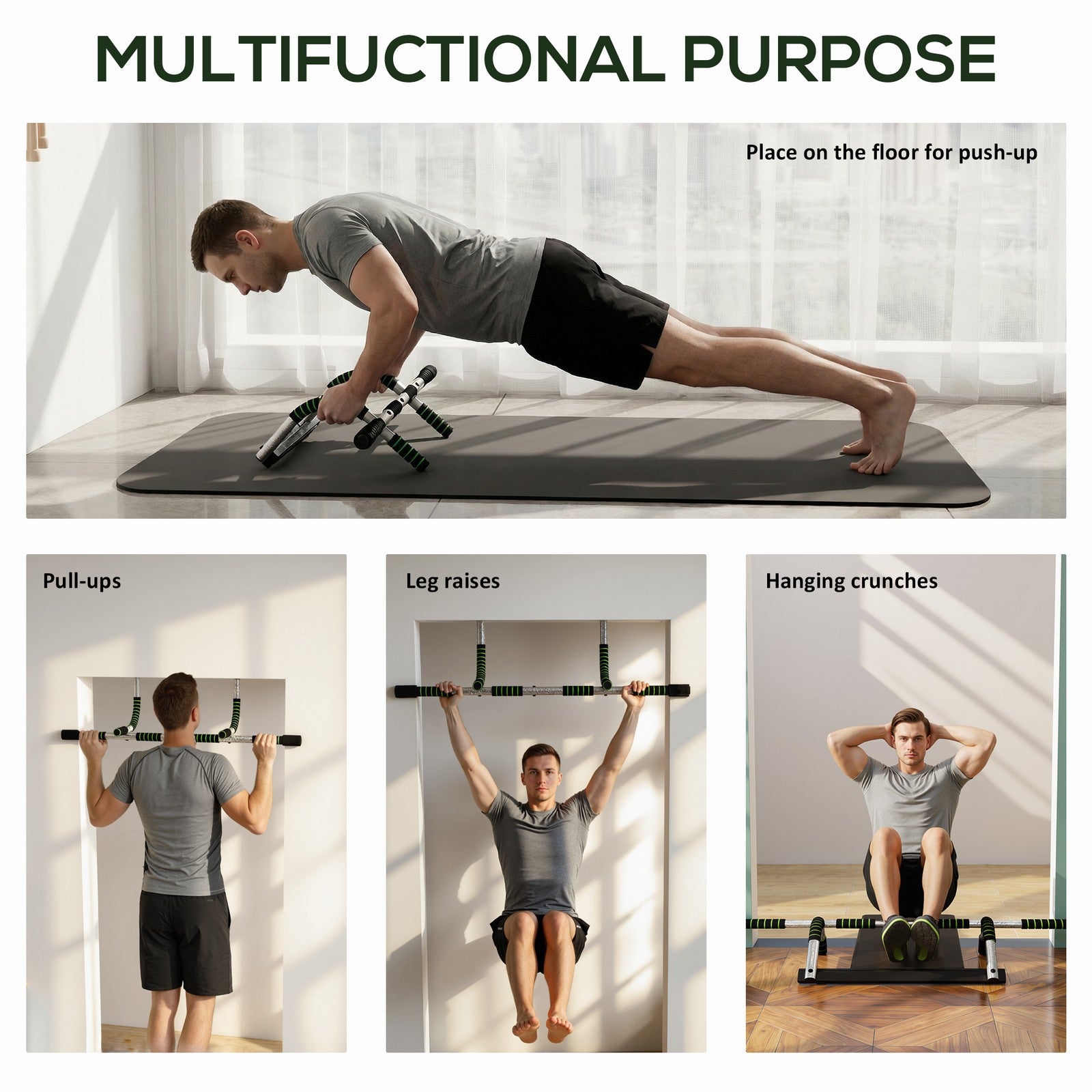Pull-Up Bar Indoor Home Fitness Doorway Horizontal Bar Gym Upper Body Workout