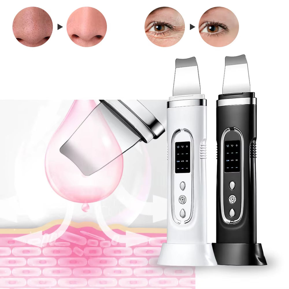 Ultrasonic Skin Scrubber Electric Facial Cleansing Pore Deep Cleanser Acne Blackhead Remover Peeling Shovel Device Beautymachine