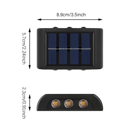 Solar LED Outdoor Wall Light Waterproof Dusk to Dawn Fence Lamp for Garden Yard Porch Pathway Patio Home Decor