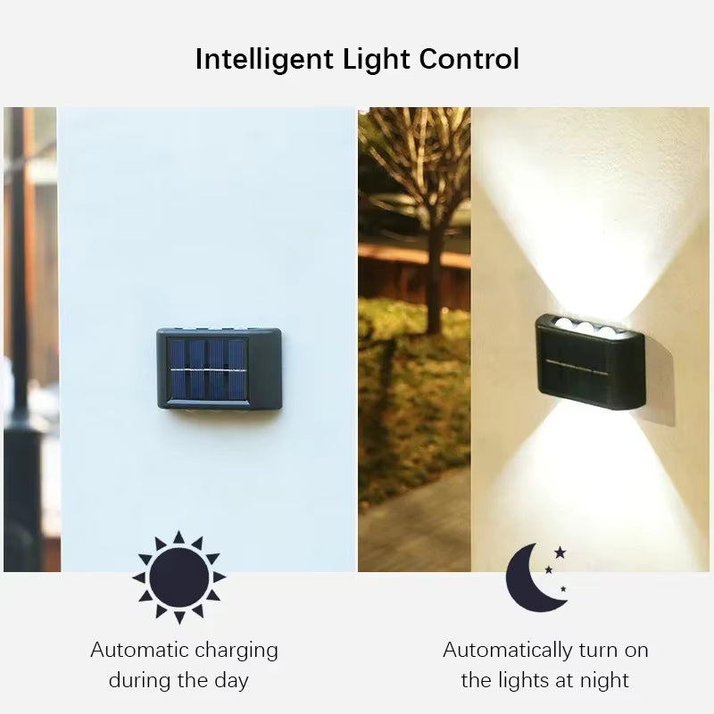 Solar LED Outdoor Wall Light Waterproof Dusk to Dawn Fence Lamp for Garden Yard Porch Pathway Patio Home Decor