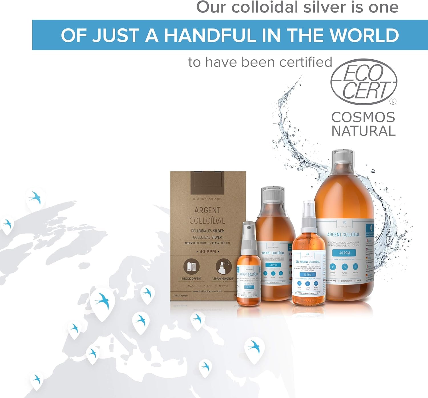 Premium Colloidal Silver 40Ppm 500Ml ● Optimal Concentration Formula, Smaller Particles, Better Results ● Laboratory Certified ● Liquid Silver Made in EU ● Free Spray Bottle to Fill &amp; Ebook Included