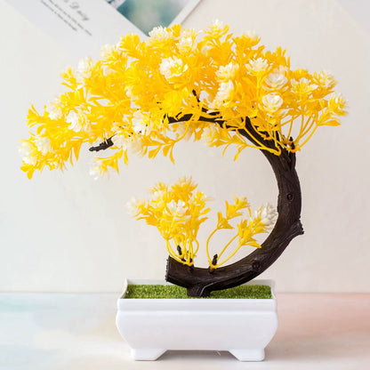 Crescent Style Bonsai Simulation Plant Thousand Layer Flower Bonsai Home Decoration Fake Floral Creative Gift Ornaments