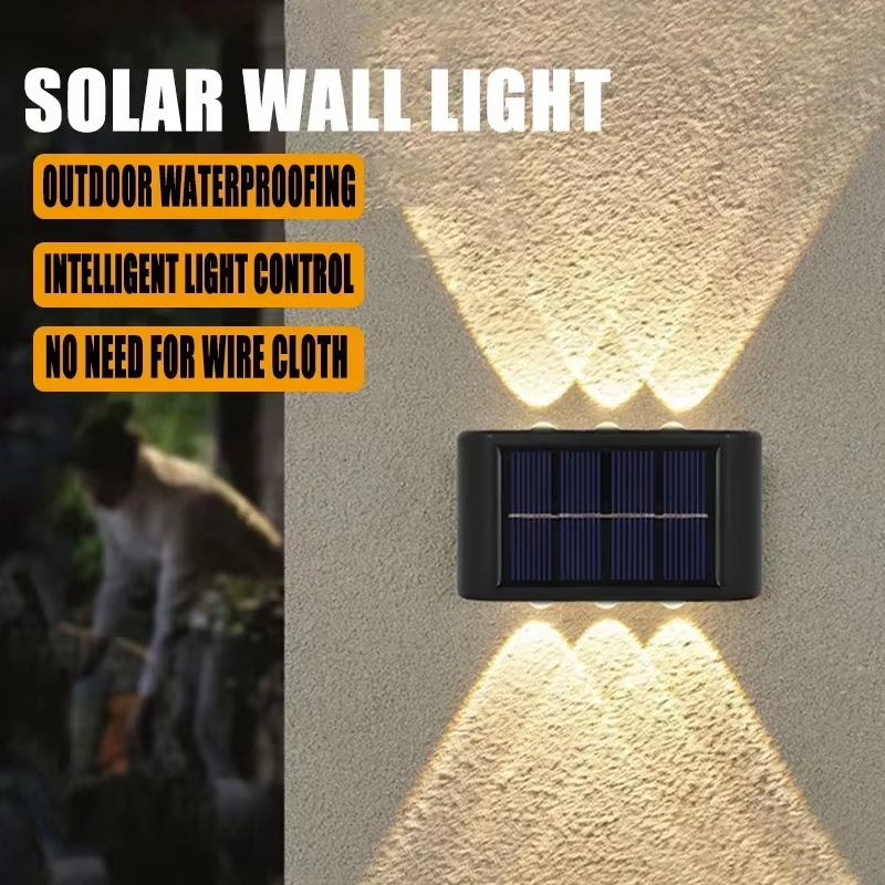 Solar LED Outdoor Wall Light Waterproof Dusk to Dawn Fence Lamp for Garden Yard Porch Pathway Patio Home Decor
