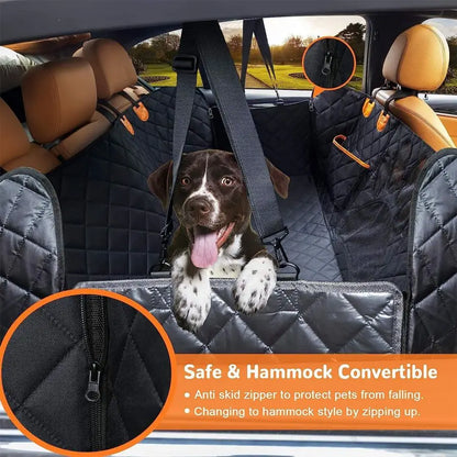 Dog Car Seat Cover for Back Seat, 100% Waterproof Dog Car Hammock with Visual Mesh Window and Side Zipper Car Seat &amp; Door Protec