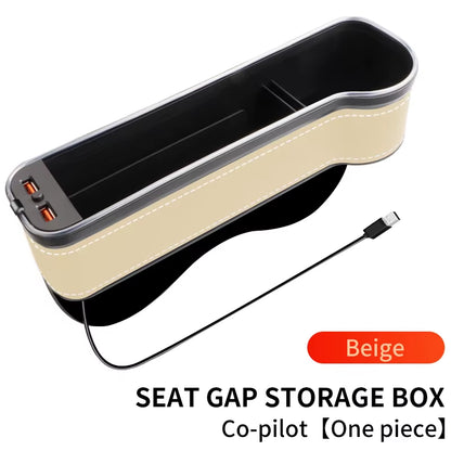 Car Seat Gap Filler Cup Holder 7 Colours Changing LED Car Crevice Storage Organizer Box with 2Usb Charger Car Accessories