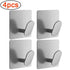 4/1Pcs Stainless Steel Bathroom Robe Hooks Adhesive Wall Hook Towel Holder Bathroom Kitchen Hardware Multi-Purpose Hanger Hook